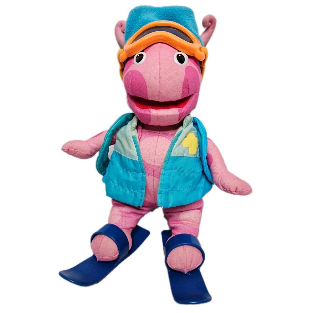 Rare Vintage Uniqua The Backyardigans Ski Plush 10” Nickelodeon w/ Goggles Skis